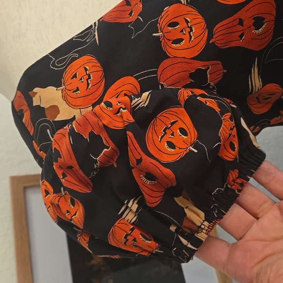Halloween Pumpkin Cat Print Dress, Collectif, 10UK, NWOT - Picture 5 of 14